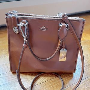 Coach Crosby Carryall- Brown Saddle Leather- Crossbody / Tote